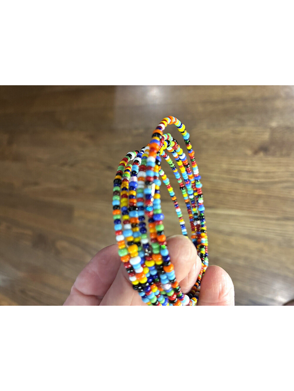 Boho Multicolor Glass Seed Bead Wrap Bracelet Adjustable Stackable No Clasp